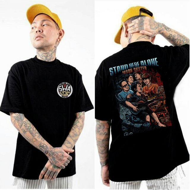 Stand Here Alone T-SHIRT - SHA X IKSAN SEKUTER Tshirt วัสดุผ้าฝ้าย 100% Casual เสื้อยืดขนาด SML XL X