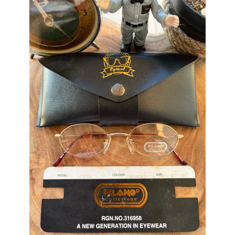 แว่นกลมวงรีวินเทจ 70s Brand: FILANO 22KGP Made in Size: 48-20 gold/micron frame เคลือบ Tortoise Stai