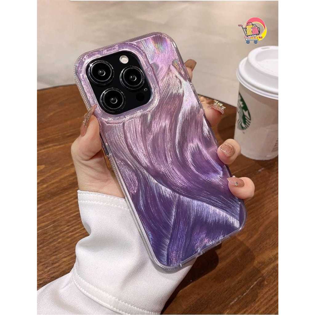 SS935 CLARITY Swirl โฮโลแกรม Feather กรณีสีม่วงเนื้อสําหรับ OPPO A71 A74 A78 A9 A5 A98 A1 F1S F5 F7 