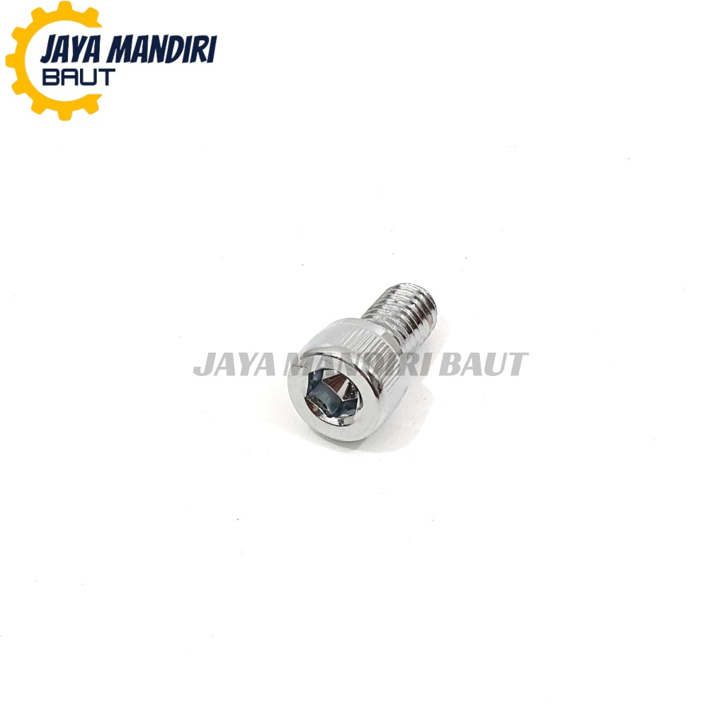 Chrome L Bolt M8 x 15 L6 Key 1.25 ด้าย 12 8x15 ความยาว 15 มม.