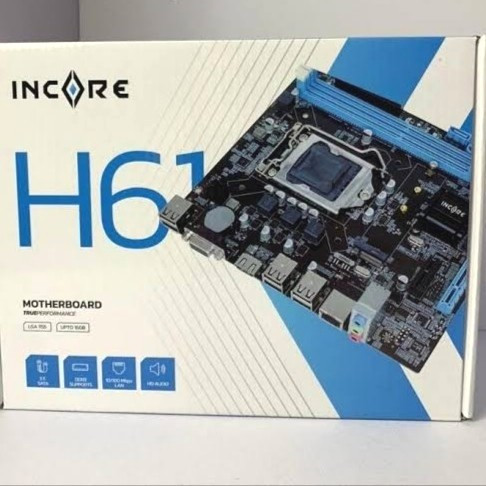 เมนบอร์ด H61 INCORE LGA 1155 / เมนบอร์ด INCORE H61 ORIGINAL / MOBO INTEL 1155 H61