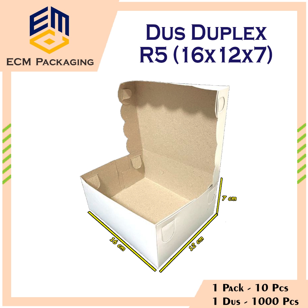 กล่องดูเพล็กซ์ R5 16x12x7ซม. THICK| กล่องเนโต้ | กล่องใส่ขนม | กล่องรวบรวมสังคม | กล่องใส่ขนมสีขาว |