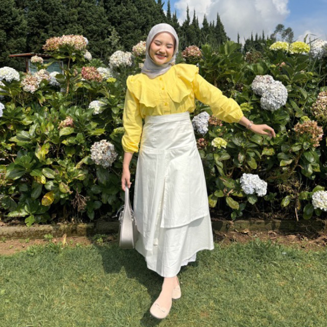 ต้นฉบับ POPLIN SKIRT / LAYER SKIRT / กระโปรงเกาหลี / กระโปรง LAYER / กระโปรง LINEN