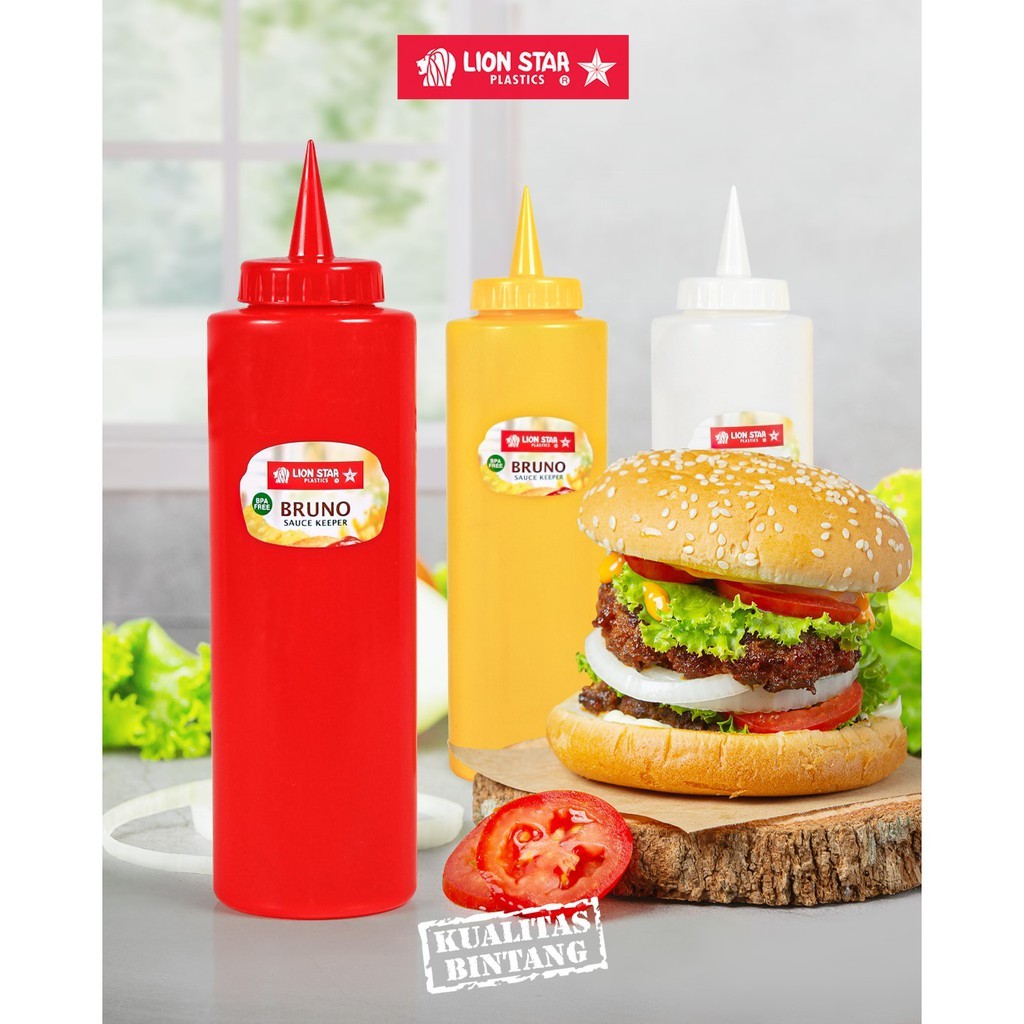 LION STAR MAYOBAISE BOTTLE WITH POINTED CAP SAUCE BOTTLE CONTAINER BRUNO 425 550
