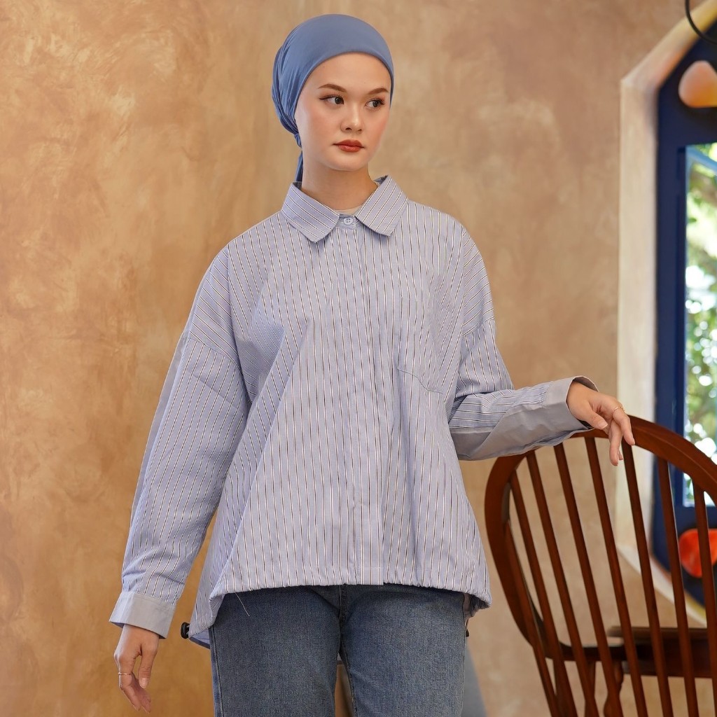 Kemeja Binarpagi Ashiya เสื้อผู้หญิง Casual Oversize – Iceberg