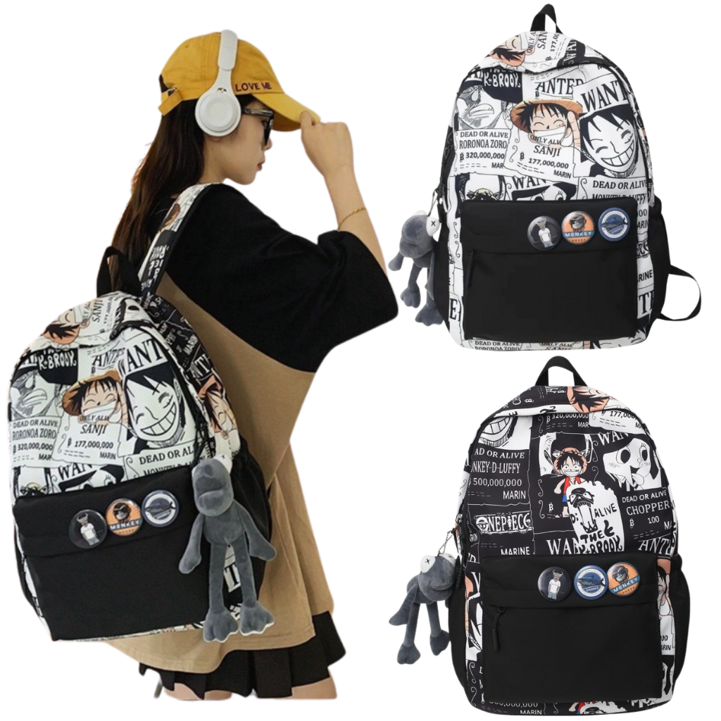 นิวซีแลนด์. LUFFY - ONE-PIECE CHARACTER BACKPACK SCHOOL BACKPACK CARTOON BAG