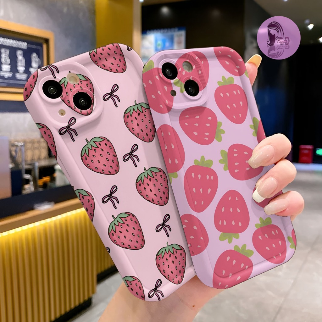 SOFTCASE SILICON ROSE CUSTOM PINK STRAWBERRY สําหรับ 7+ A02 A02S A1 A1K A3S 5 5i 5s A1 A2 9 Y02 Y02T