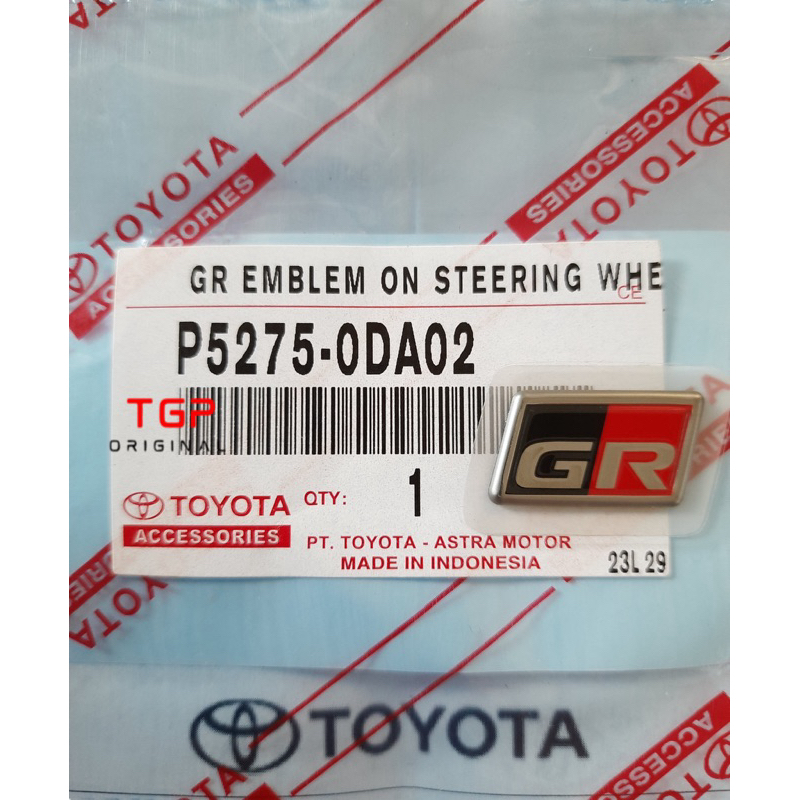 GR STEERING WHEEL LOGO EMBLEM / ON STEERING WHEEL EMBLEM / GR DI STEER LOGO TOYOTA GUZO RACING P5275