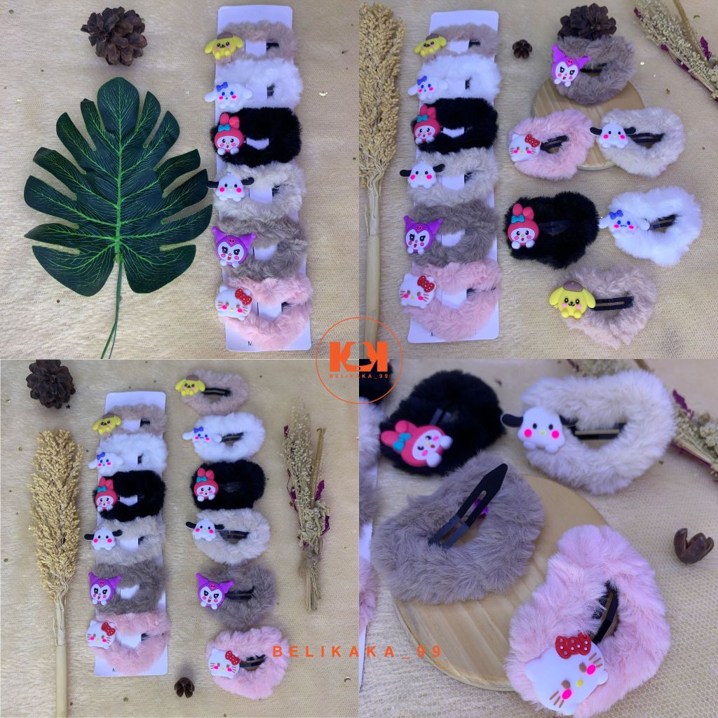 (6 ชิ้น) SANRIO CHARACTER FEATHER TIPTOP CLIPS / SANRIO FEATHER CLIPS / SANRIO CHARACTER CHILDRENS F