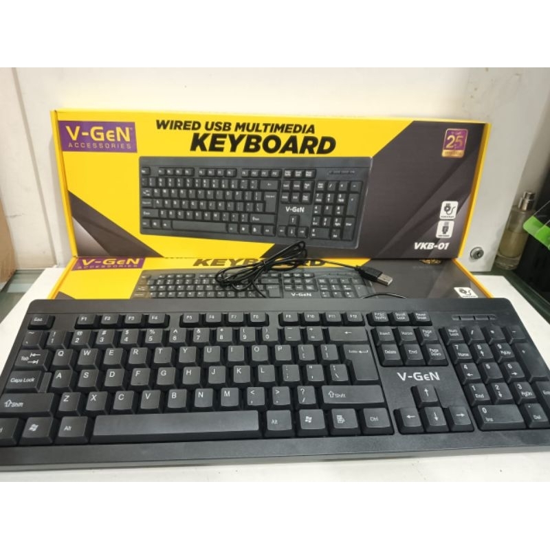 V-GEN VKB-01 มัลติมีเดีย USB แบบมีสาย KERBOARD