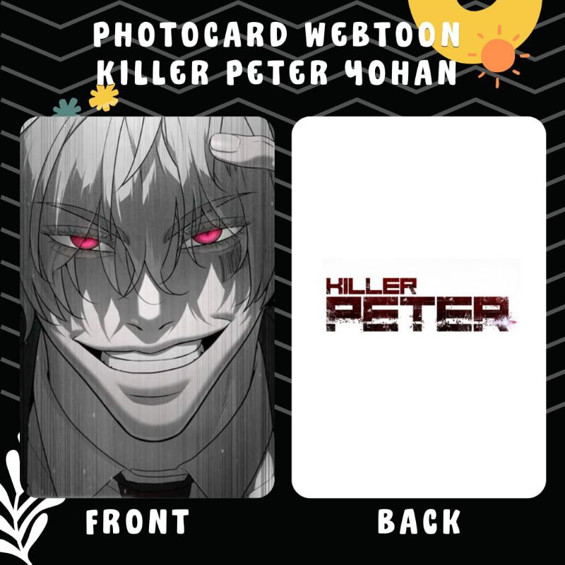 PHOTOCARD WEBTOON KILLER PETER YOHAN 2-SIDED PRINT