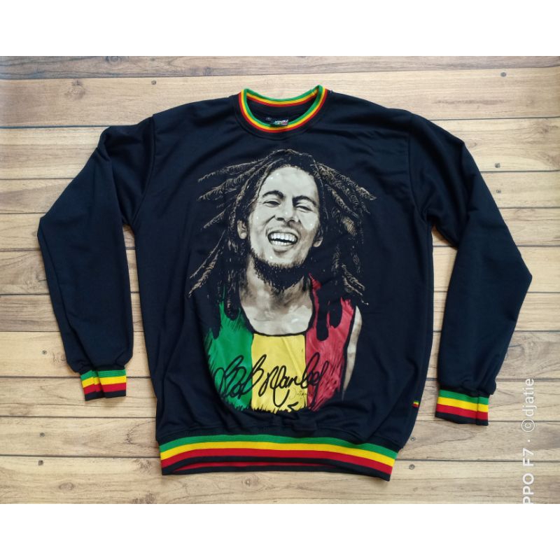 DJATIESHOP x JATIMAIKA เสื้อกันหนาวคอลูกเรือ BOB MARLEY rasta reggae เสื้อกันหนาวผู้ชายผู้หญิง jamaika jamaica