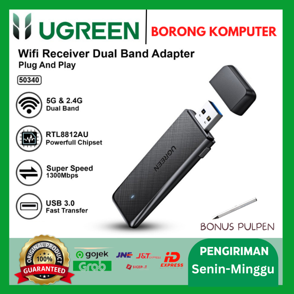 Ugreen AC1300 Dual Band Wifi Network Adapter 50340