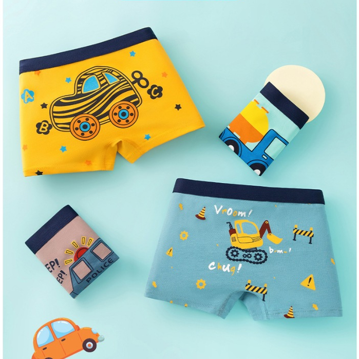 KATUN Pinpin Kids - (1 ชิ้น) กางเกงในเด็กชาย / กางเกงบ็อกเซอร์ลายการ์ตูน วัสดุผ้าฝ้าย