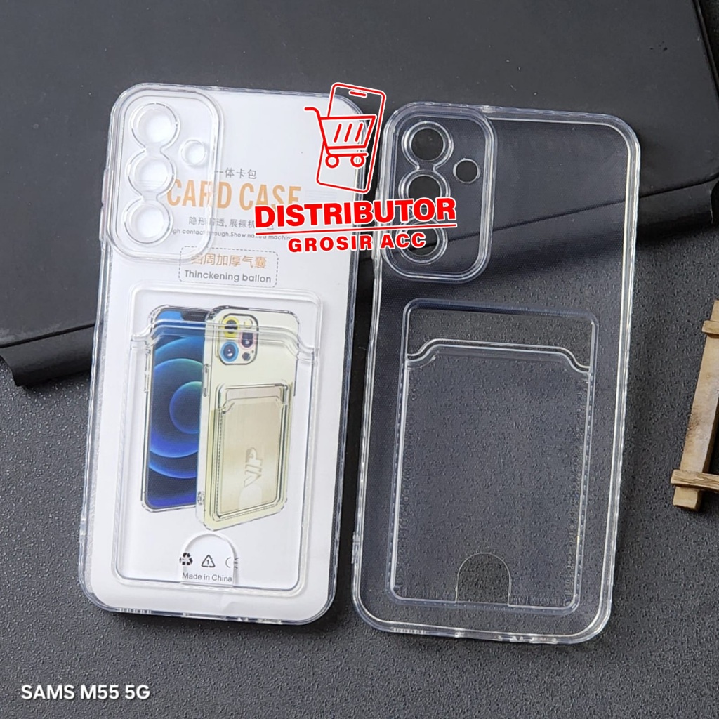 SAMSUNG M55 5G SOFTCASE CARD CASE CLEAR CARD SLOT CASE SAMSUNG M55 5G