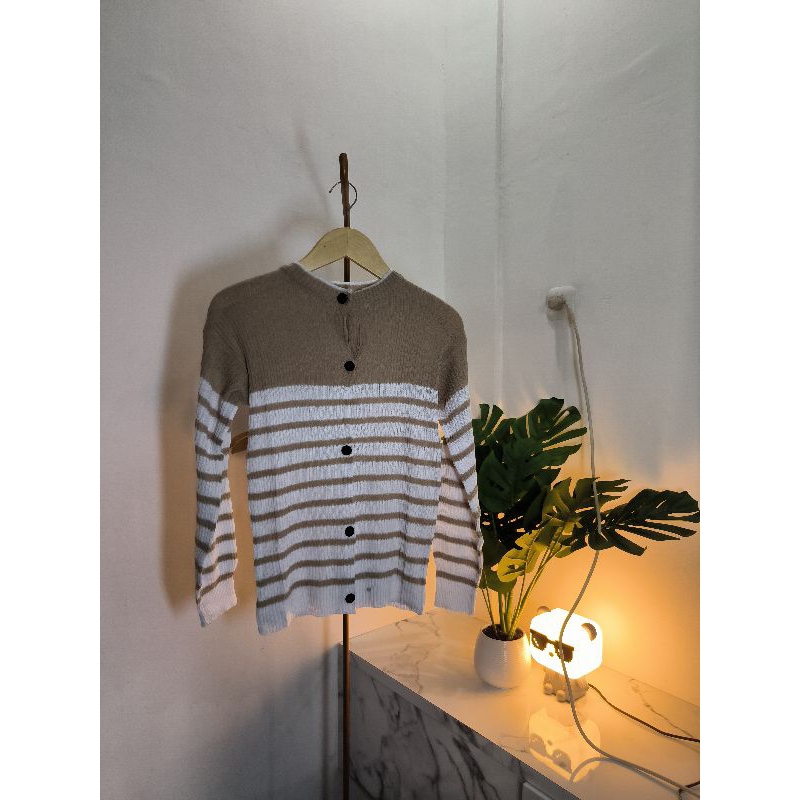 KNITTED CARDIGAN/KNITTED STRIPED CARDIGAN