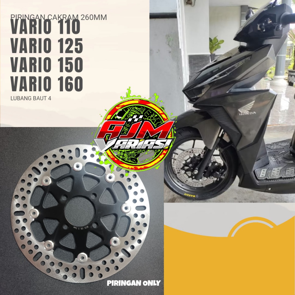 จานดิสก์ 260 มม. Vario Karbu/Vario 110 Fi/Vario 125/Vario 150/Vario 160 ไม่มี Breket