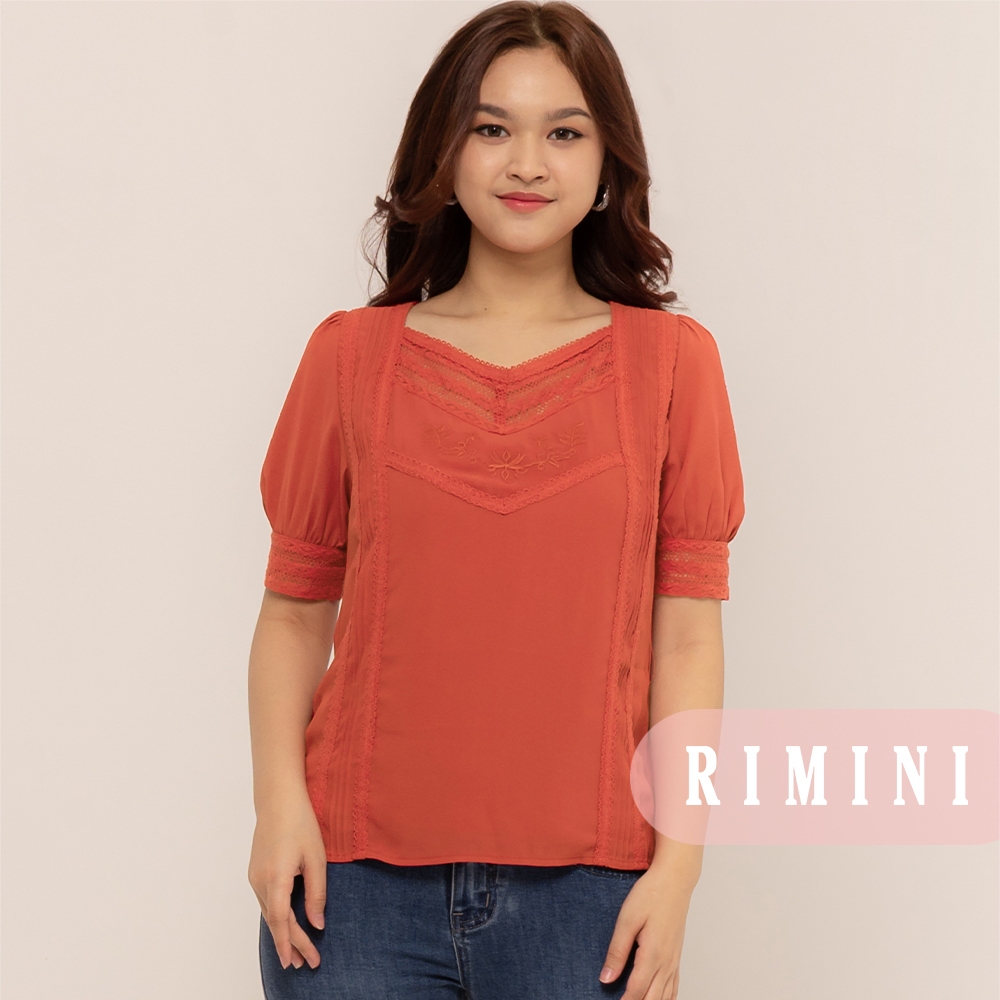 RIMINI - เสื้อเบลาส์คอวีลําลองผู้หญิง Big Size - Neuri Top 85717