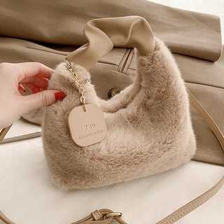 AK Tas Selempang & Tas Bahu Wanita Sasha Bag Bahan Bulu Import Korea Ellegant Murah Bisa COD