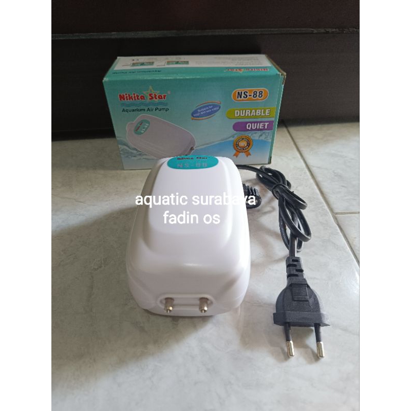 ปั๊มลม 2 รู AQUARIUM LOW WATT SILENT NIKITA STAR NS-88