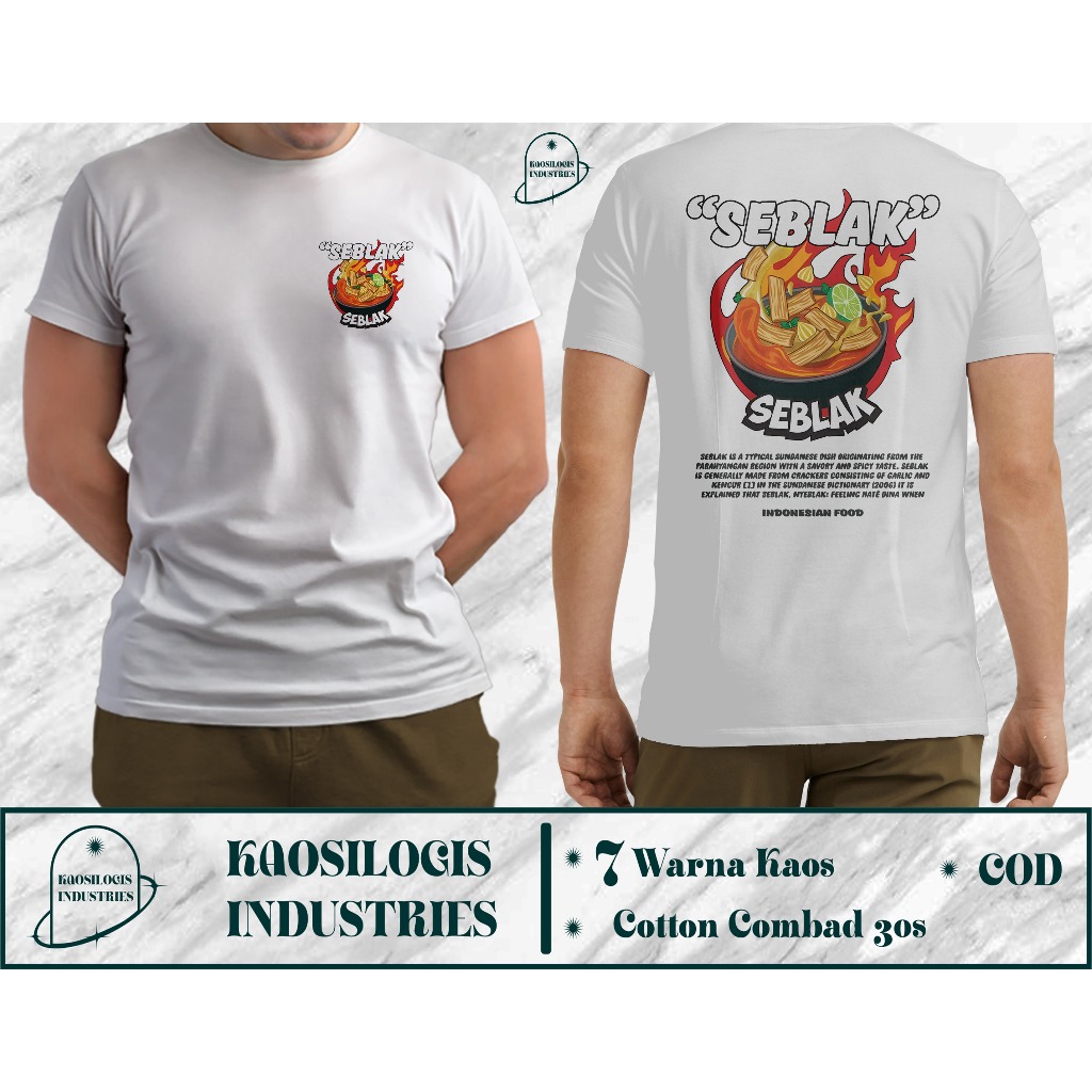 เสื้อยืด SEBLAK BUFFET ENTREPRENEURANCE STORE SEBLAK ANGKRINGAN Cotton Combed 30s NC DTF Screen Prin