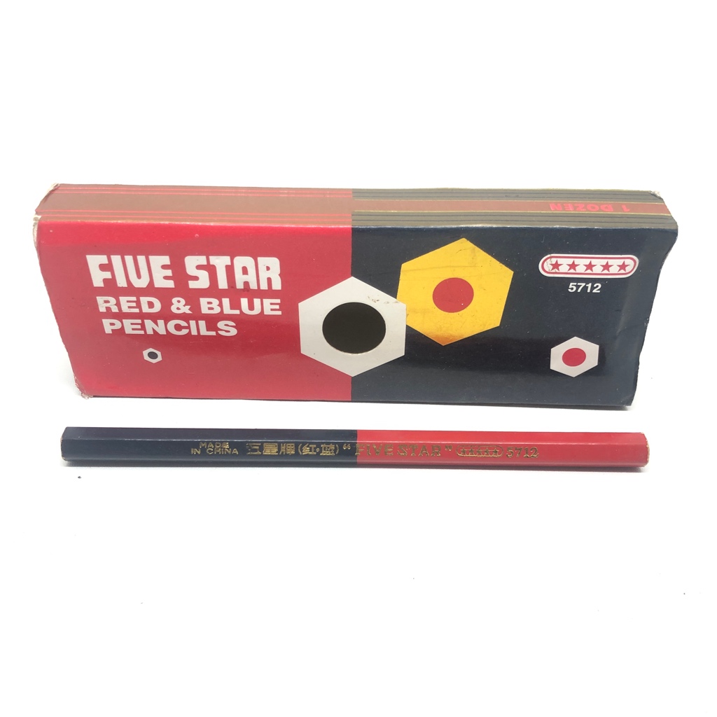 MERAH FIVE STAR WOODEN PENCIL RED BLUE 5712