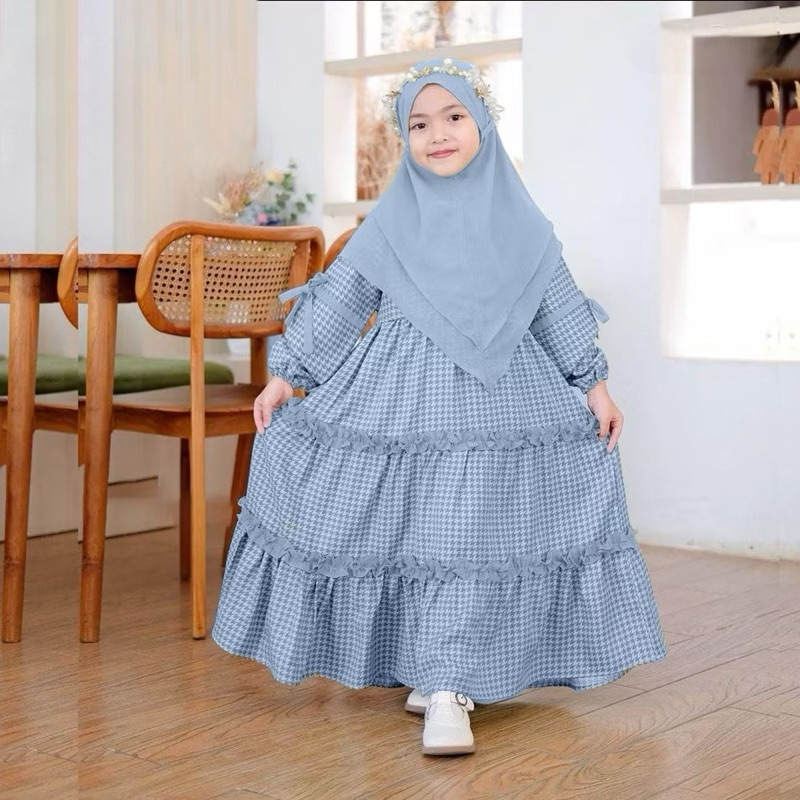 Alifah kids ฮิญาบเด็กทรงสี่เหลี่ยมสวยล่าสุด gamis ชุดอายุ 3-10 ปี / gamis เด็กน่ารัก