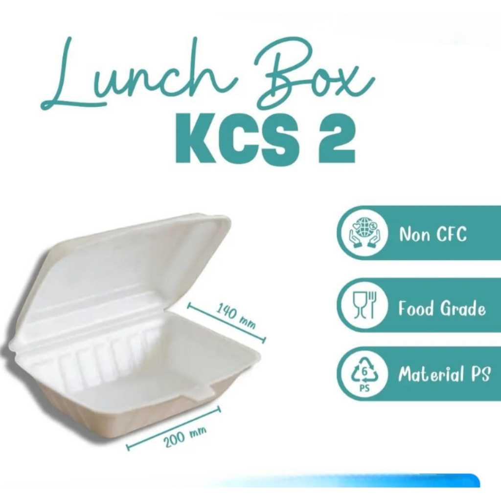 FOAM FOOD PLACE / SNACK PLACE / LUNCH BOX KCS 2 เบรกต์ 100 ชิ้น / 1 SLOP