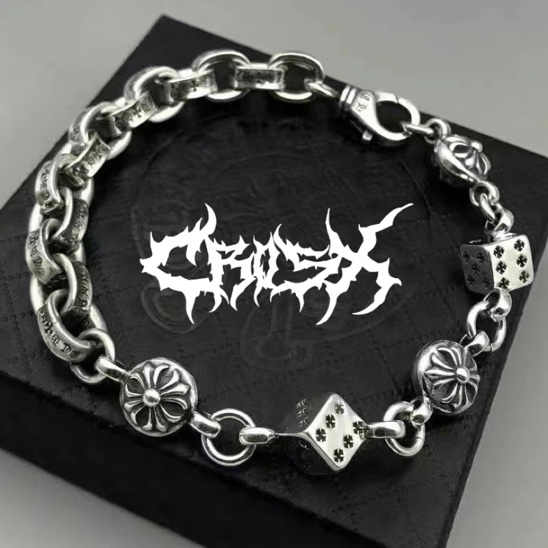 WOR CH BRACELET / DICE OVAL CUBE CROSS BRACELET CROSS CHAIN BRACELET CHAIN CHAIN CHAIN BRACELET STAR