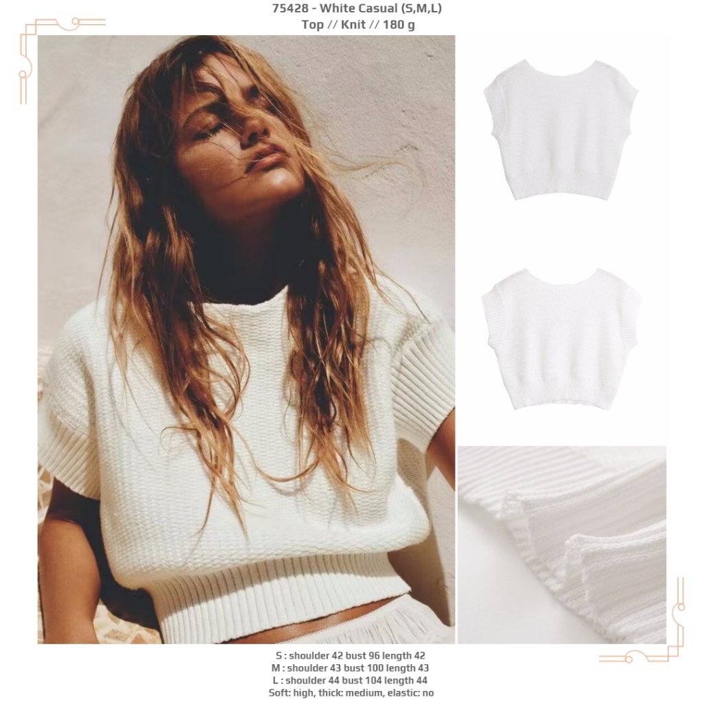 75428 - ลําลองสีขาว (S,M,L) - BLOUSE