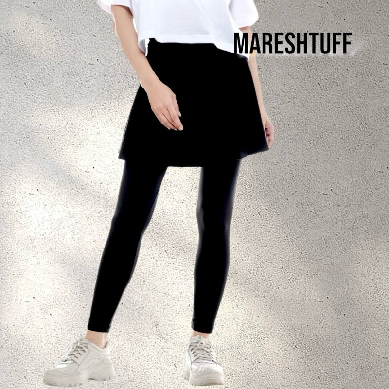 Mareshtuff Legging Skirt / Scuba Skirt with Premium Spandex for Running, Jogging, ยิมนาสติก, Pound F