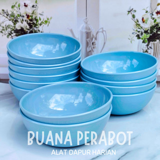 PROMO 12 PCS MANGKUK FIBER MELAMIN TEBAL MODEL BULAT MANGKUK SERBAGUNA BESAR 17 CM TAHAN BANTING