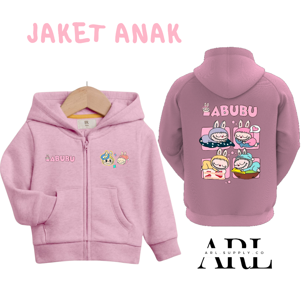 Labubu Boys Girls Zipper Jacket อายุ 2-12 ปี
