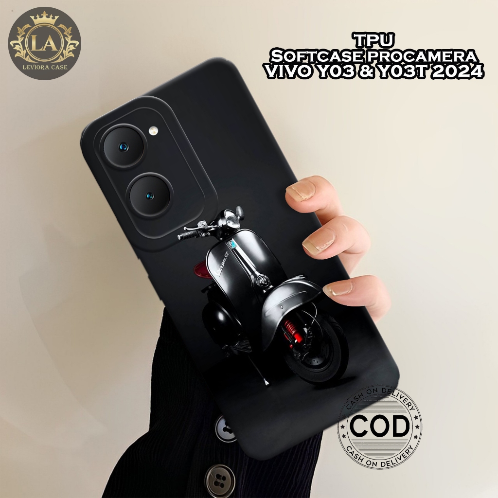 เคส HP ล่าสุด VIVO Y03 / Y03T 2024 - เคส Leviora - เคสแฟชั่น Vespa - เคส VIVO Y03 / Y03T Softcase - 