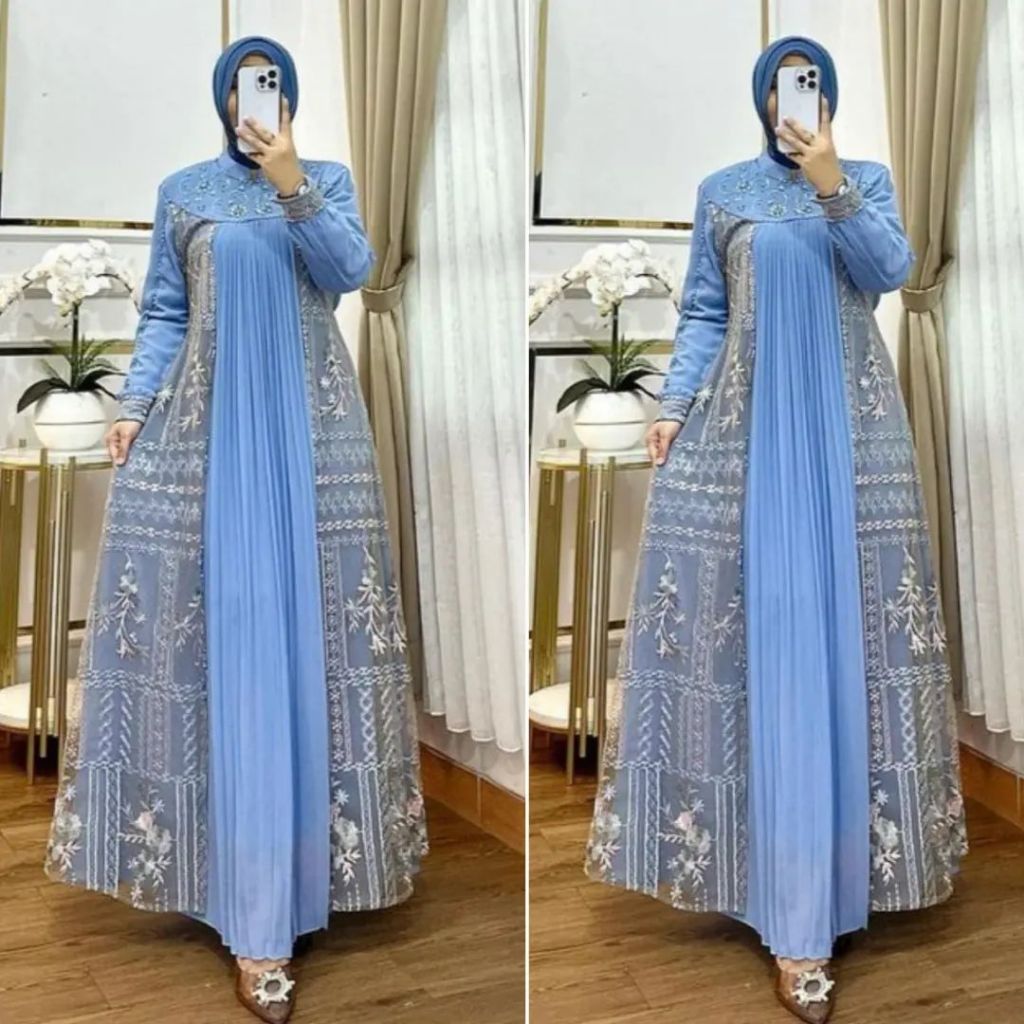 Hijaboutfitbandung Arumi Dress Cerutybabydoll X Brukat Apk Mutiara + Swaros ชุดแต่งงาน
