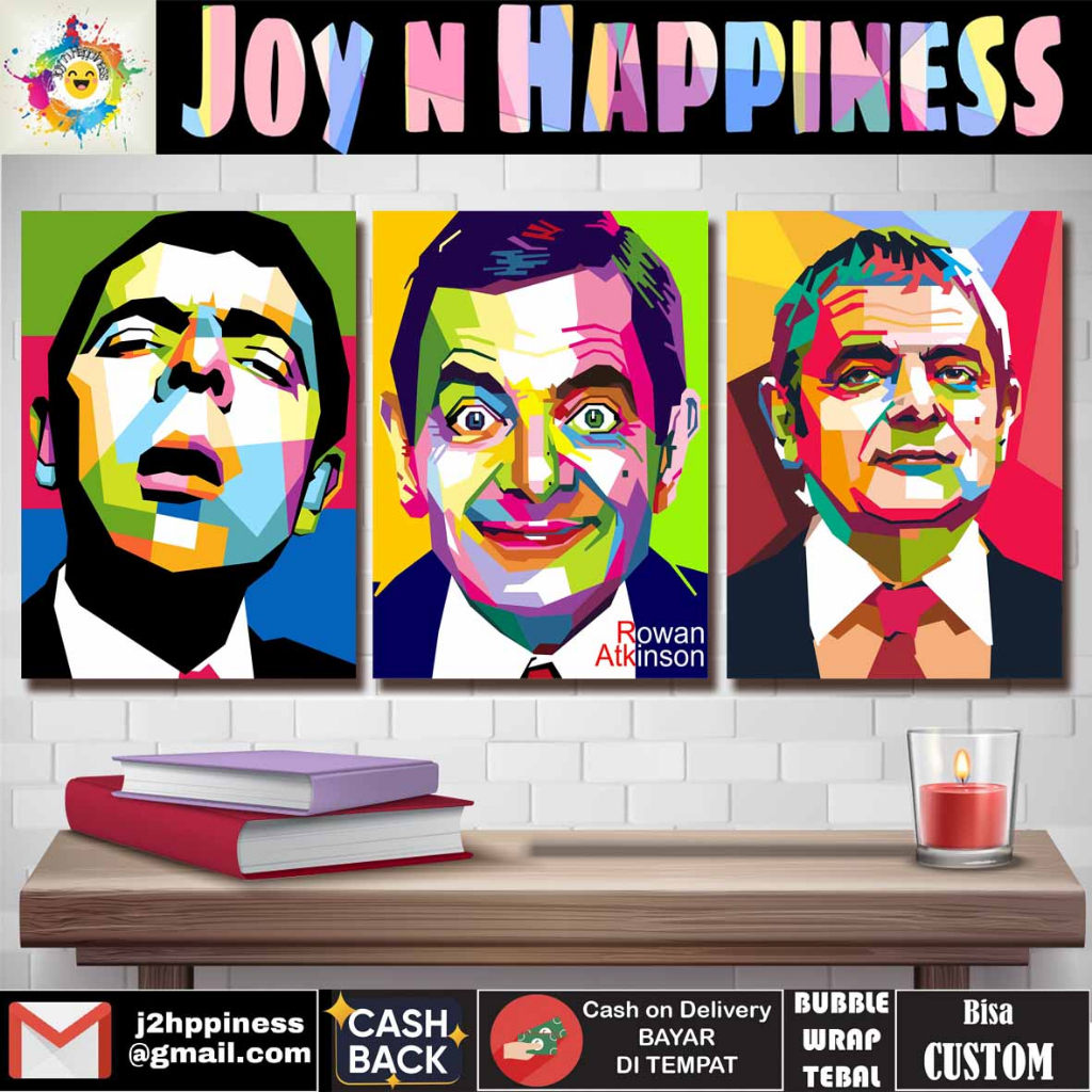 จอแสดงผลตกแต่งผนัง ตกแต่งห้อง ตกแต่งผนัง Pop Art Mr Bean Rowan Atkinson