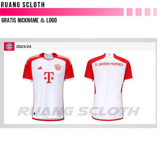 เสื้อกีฬาแขนสั้น ลาย Bayern Munchen Jersey Free To Attach Your Name And Back Number