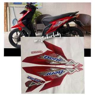 สติกเกอร์ติดตัวถัง สีแดง สําหรับ Honda Beat 2011