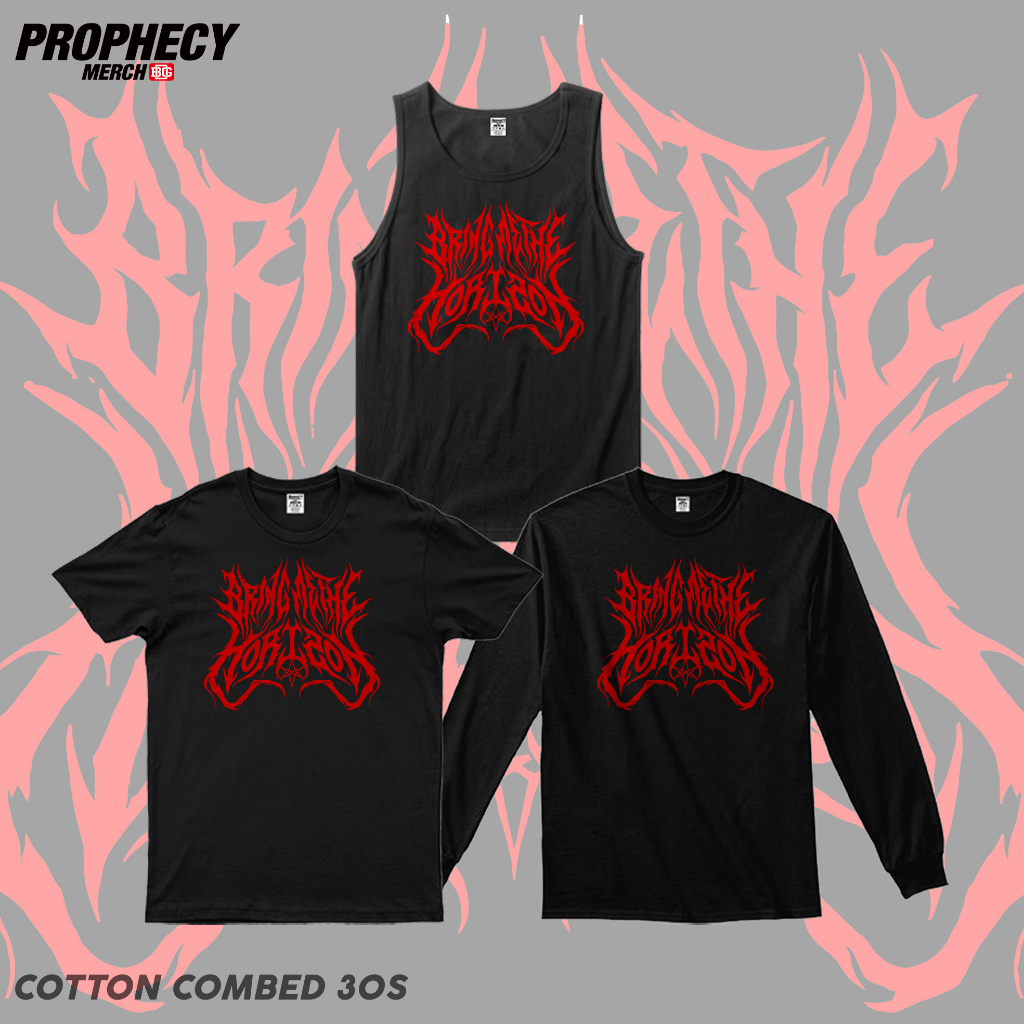 MERAH BRING ME THE HORIZON MUSIC BAND T-SHIRT - RED LOGO / BAND T-SHIRT / เสื้อยืดเพลง / เสื้อยืดผู้ชาย / เสื้อยืด BMTH