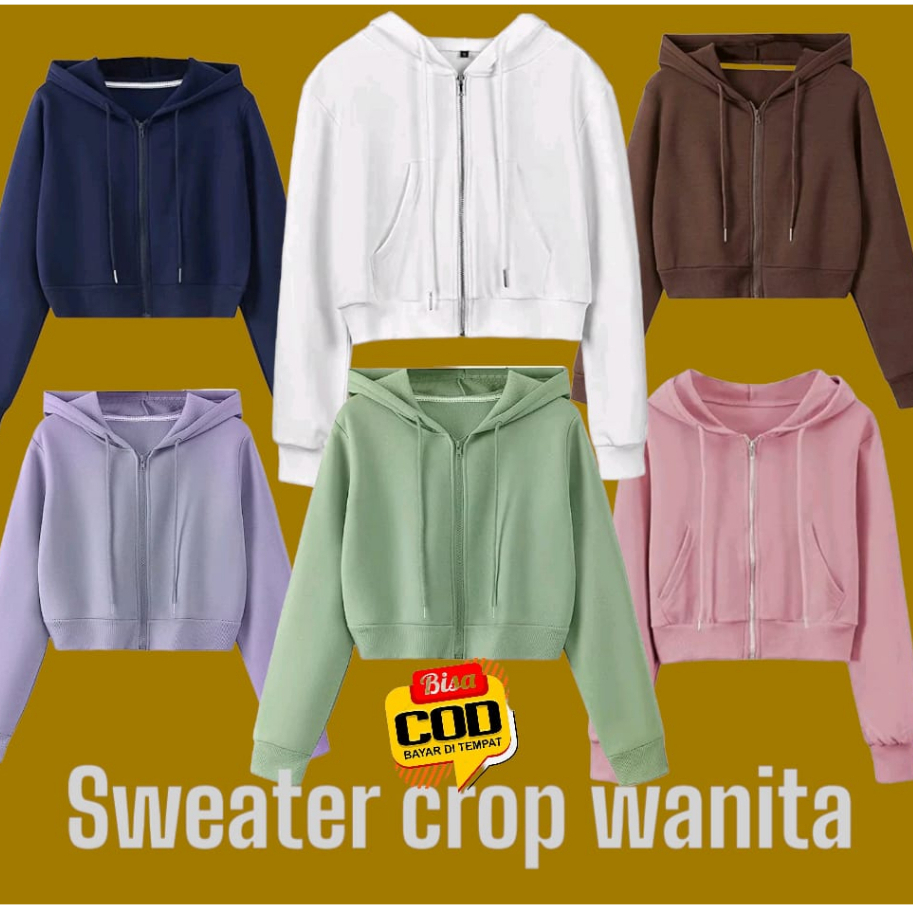 BEST AASAA J4K3T BASIC HOODIE ZIPPER CROP PLAIN HOODIE JACKET สําหรับผู้หญิง