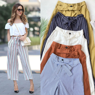 Zara Linen Blend Culotte - Tiewaist Culottes - แบรนด์แท้