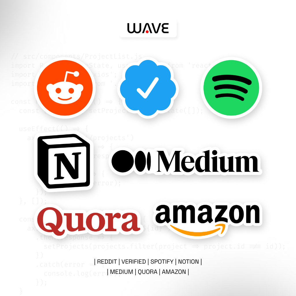 สติ๊กเกอร์ตัด Vinyl IT Technology กันน้ํา - Spotify / Quora / Medium / Notion / Reddit Unit