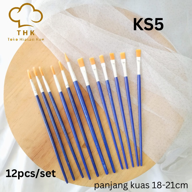 KS5 - แปรงปัดฝุ่น Nastar Cake Painting Fondant Cake Lustre (12 ชิ้น)