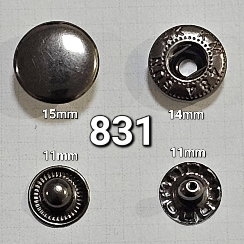 ปุ่มสแน็ปเหล็ก 831 @5 gross 15 มม./1.5 ซม. ปุ่ม Snap/Snap/Iron Snap/Knop