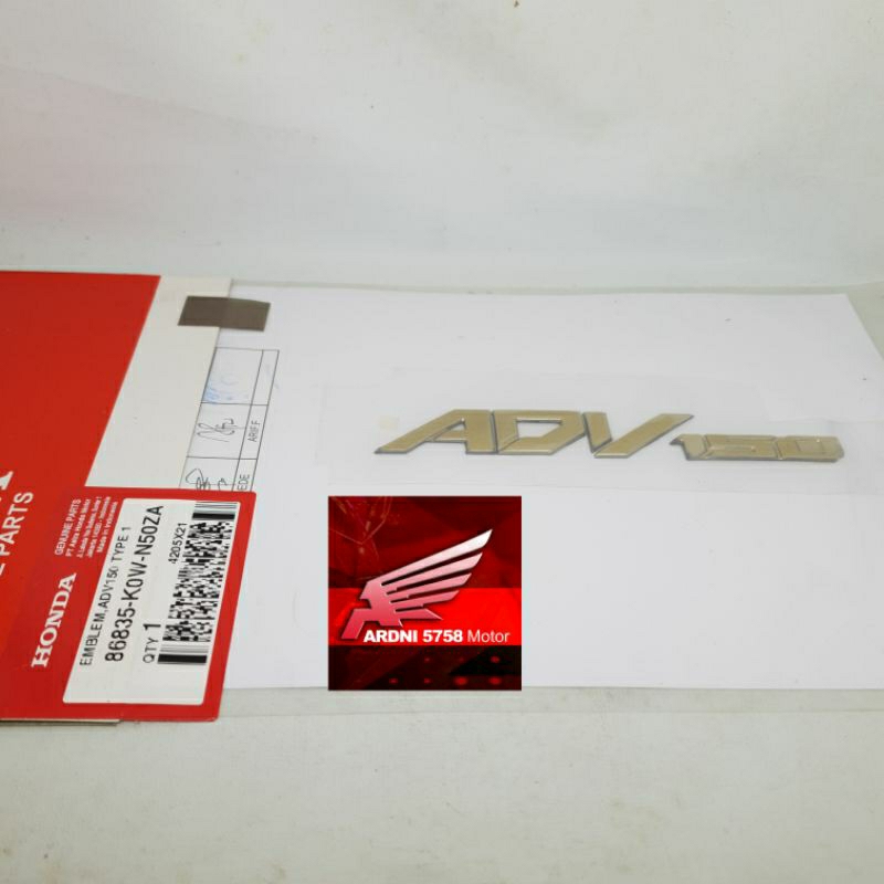 ADV 150 EMBLEM สติกเกอร์ 3D GOLD RAISED โลโก้สติกเกอร์ HONDA ADV150 86835K0WN50ZA เดิม HONDA