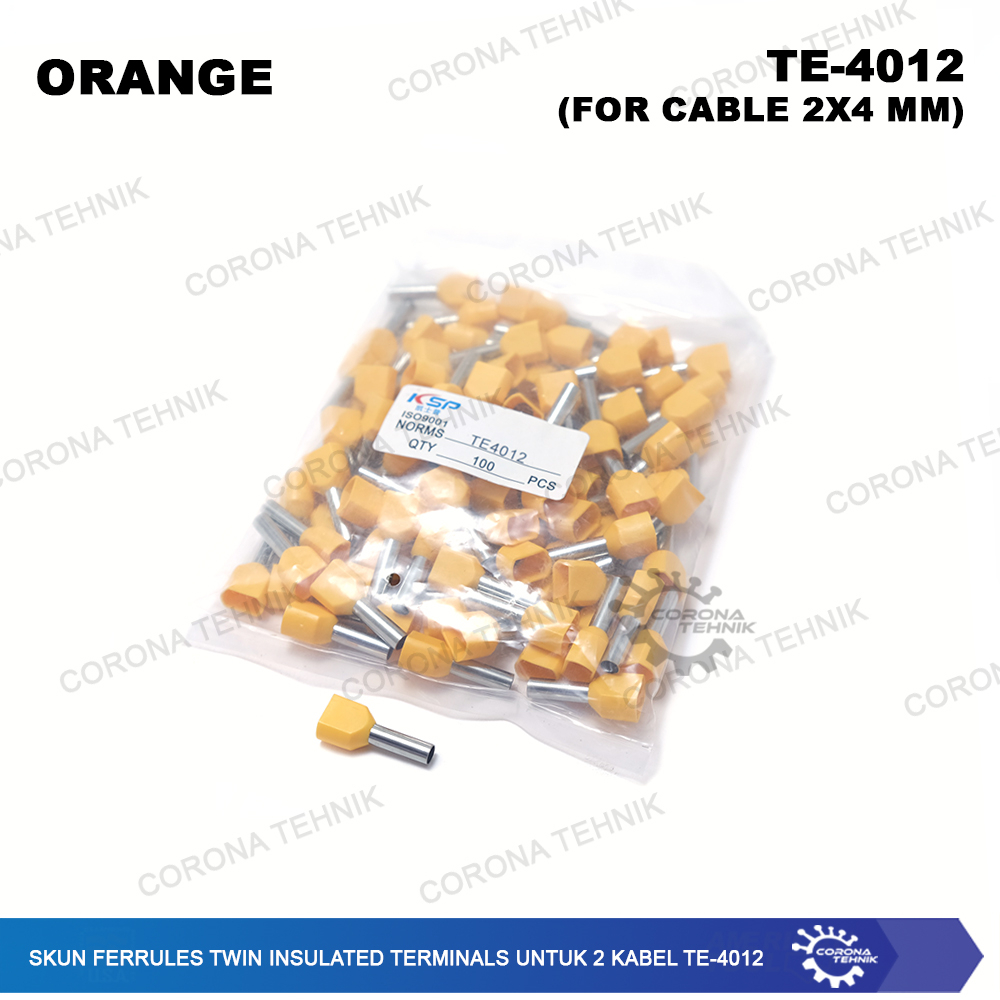 FORT TE-4012 - Skun Ferrules เทอร์มินัลฉนวนคู่สําหรับ 2 สาย
