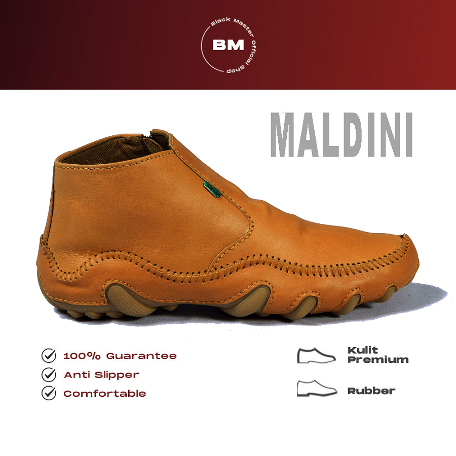รองเท้าหนังผู้ชาย MASTER Maldini Tan สีดํา