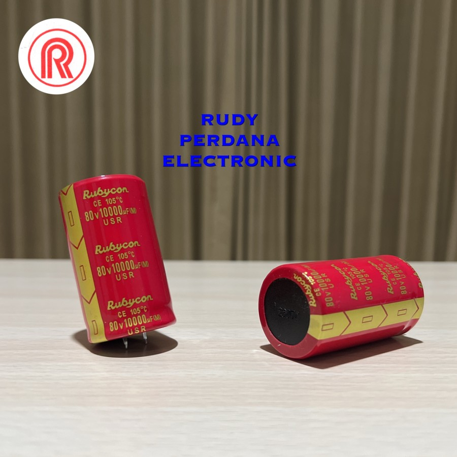 ตัวเก็บประจุ ELCO ELKO 10000UF 80V 10000 UF 80 VOLT RUBYCON RED USR