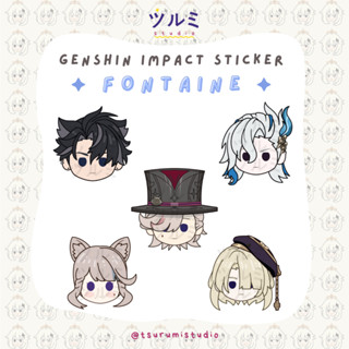 สติกเกอร์ตัวอักษร Genshin Impact - Fontaine Ver. by tsurumistudio