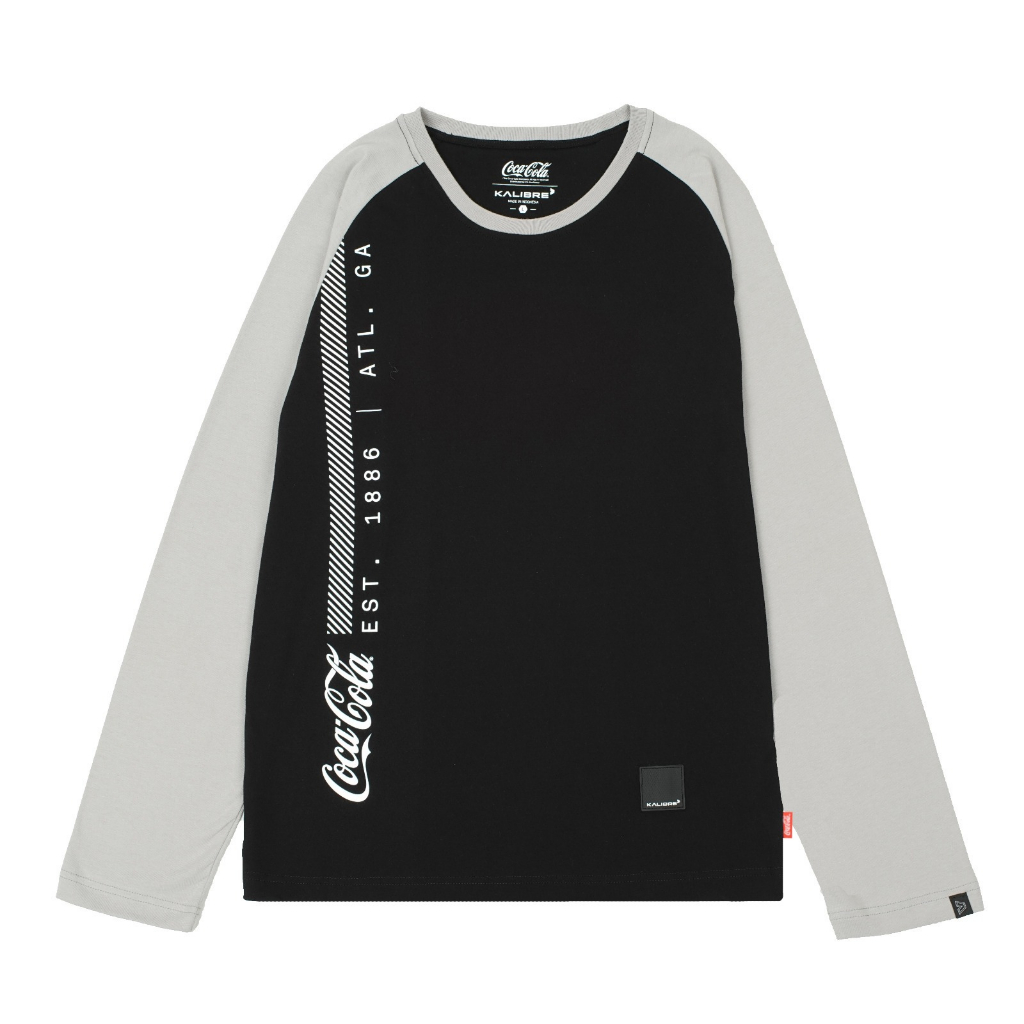 Kilabre Coca-Cola เสื้อยืดแขนยาวสีเทาอ่อนสีดํา 980996